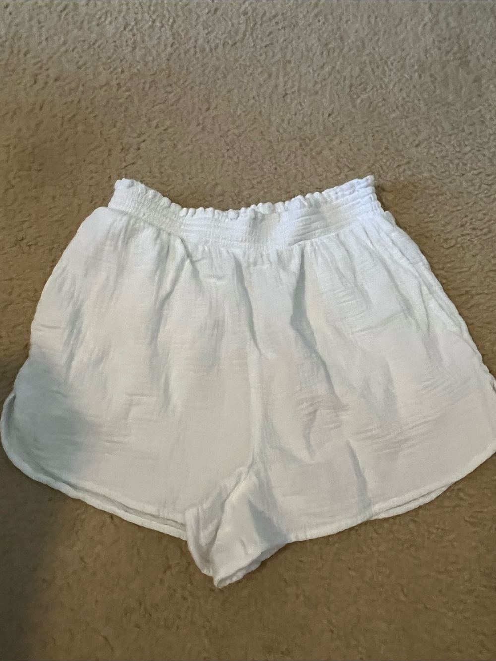 Aerie White Lightweight Flowy Shorts | Size M